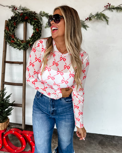 Christmas Mesh Tops