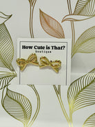 Gold Bow Earrings-How Cute is That? Boutique