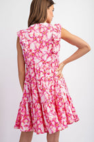 FLORAL PRINT RUFFLE TIERED MINI DRESS-How Cute is That? Boutique