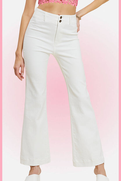 Soft washed High Waisted Wide Flare Pants