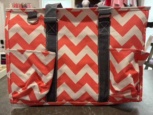 (Copy) Canvas Coral Chevron Tote
