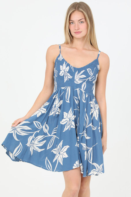 Tropical Tie Back Mini Dress