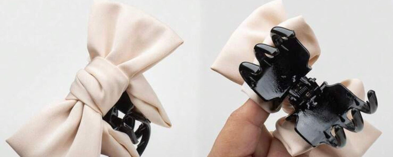 Fabric Bow Hair Claw- small-How Cute is That? Boutique