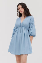 Chambray mini dress-How Cute is That? Boutique