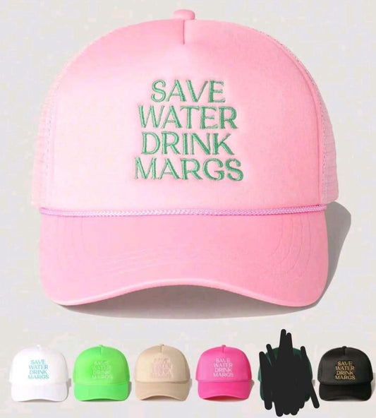 Embroidered SAVE WATER DRINK MARGS FOAM TRUCKER HAT