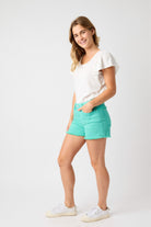 Mid-Rise Garment Dyed Fray Hem Shorts-How Cute is That? Boutique
