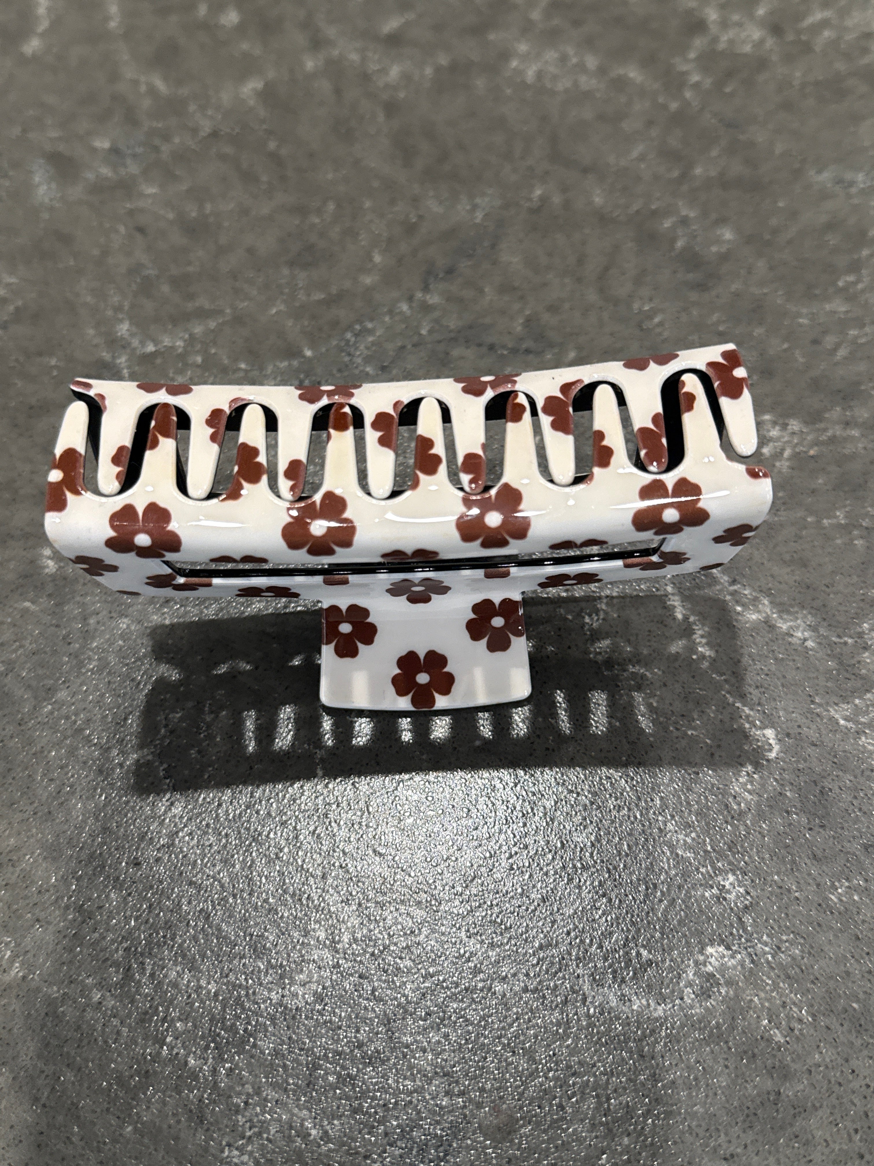 Brown Flowers Hair Claw-How Cute is That? Boutique