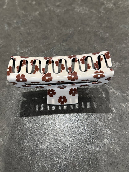 Brown Flowers Hair Claw