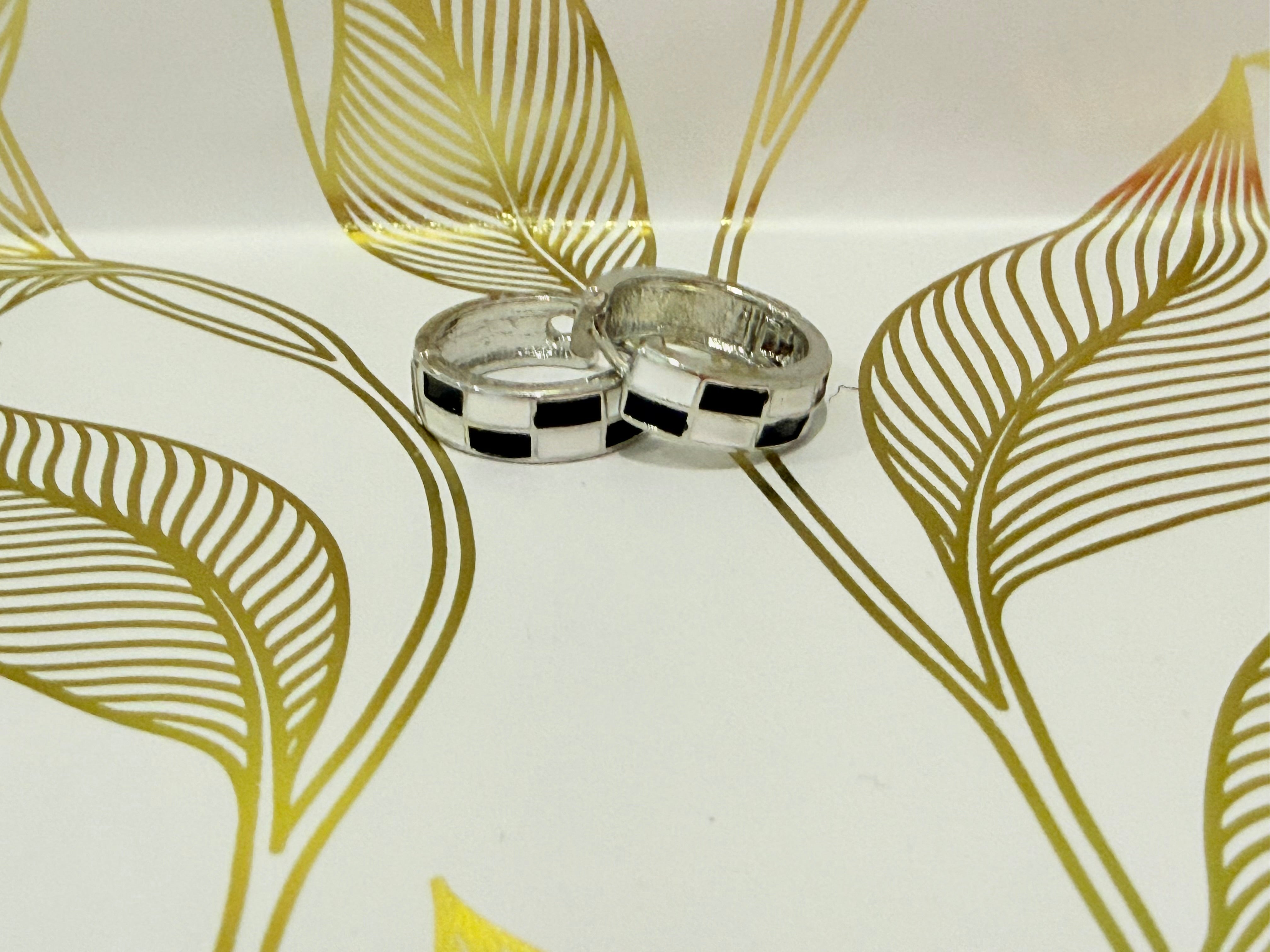 Black & White Checkered Small Hoops-How Cute is That? Boutique