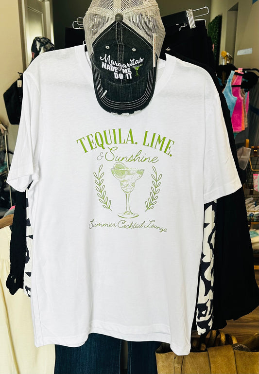 Tequila, Lime, Sunshine T-shirt in white