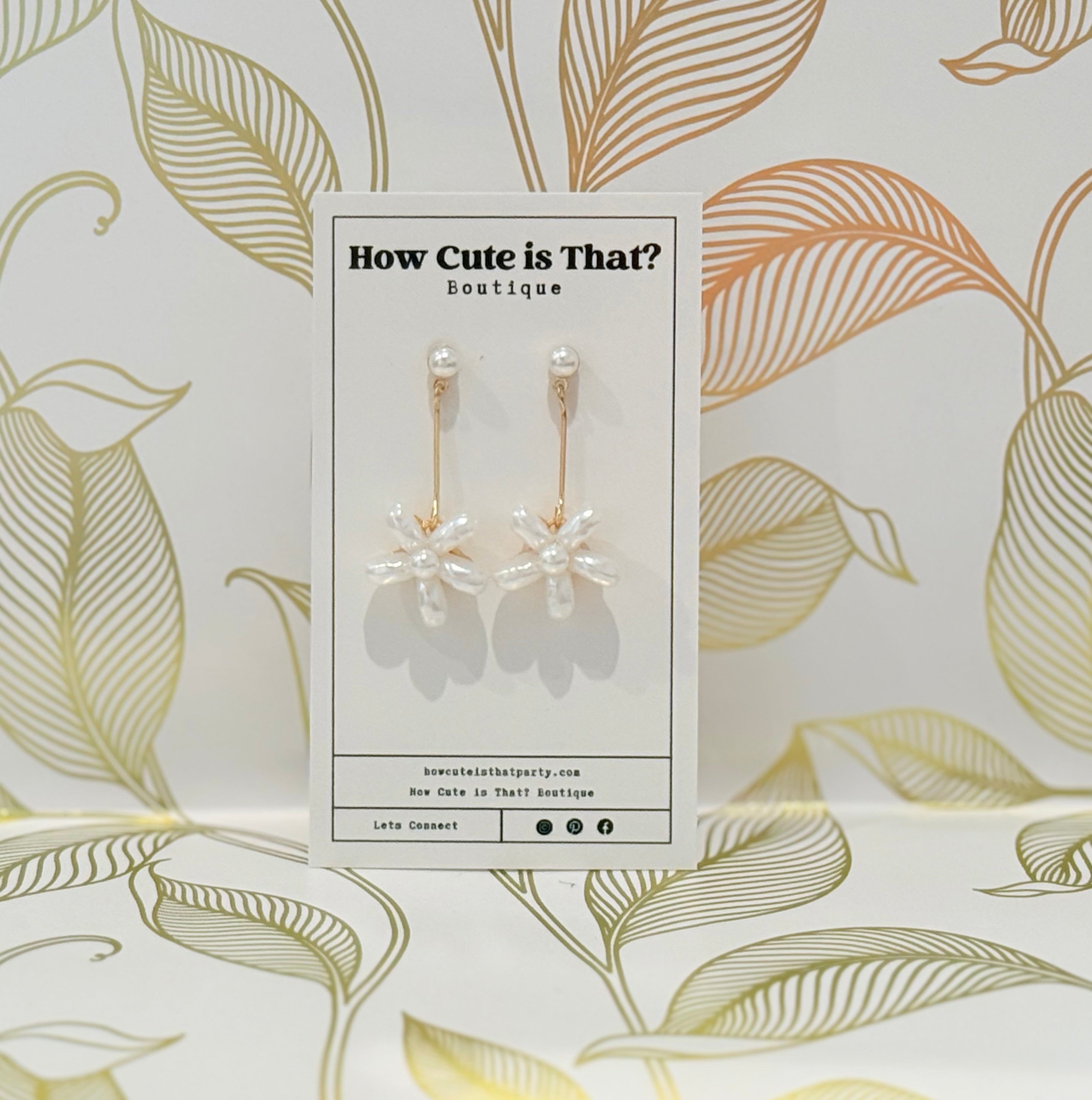 Pearl Flower Drop Earrings-How Cute is That? Boutique