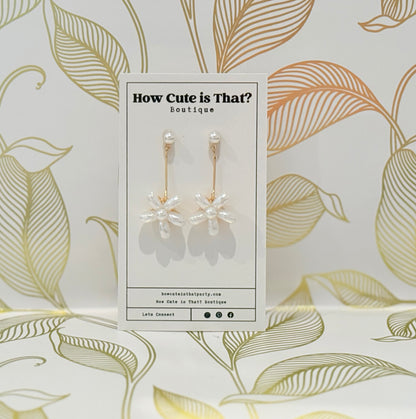 Pearl Flower Drop Earrings