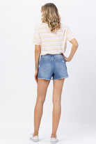 Judy Blue High-Rise Distressed Cutoff Shorts-How Cute is That? Boutique