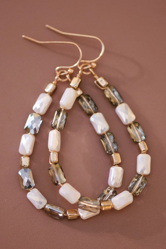 Tear Drop Beaded Earrings