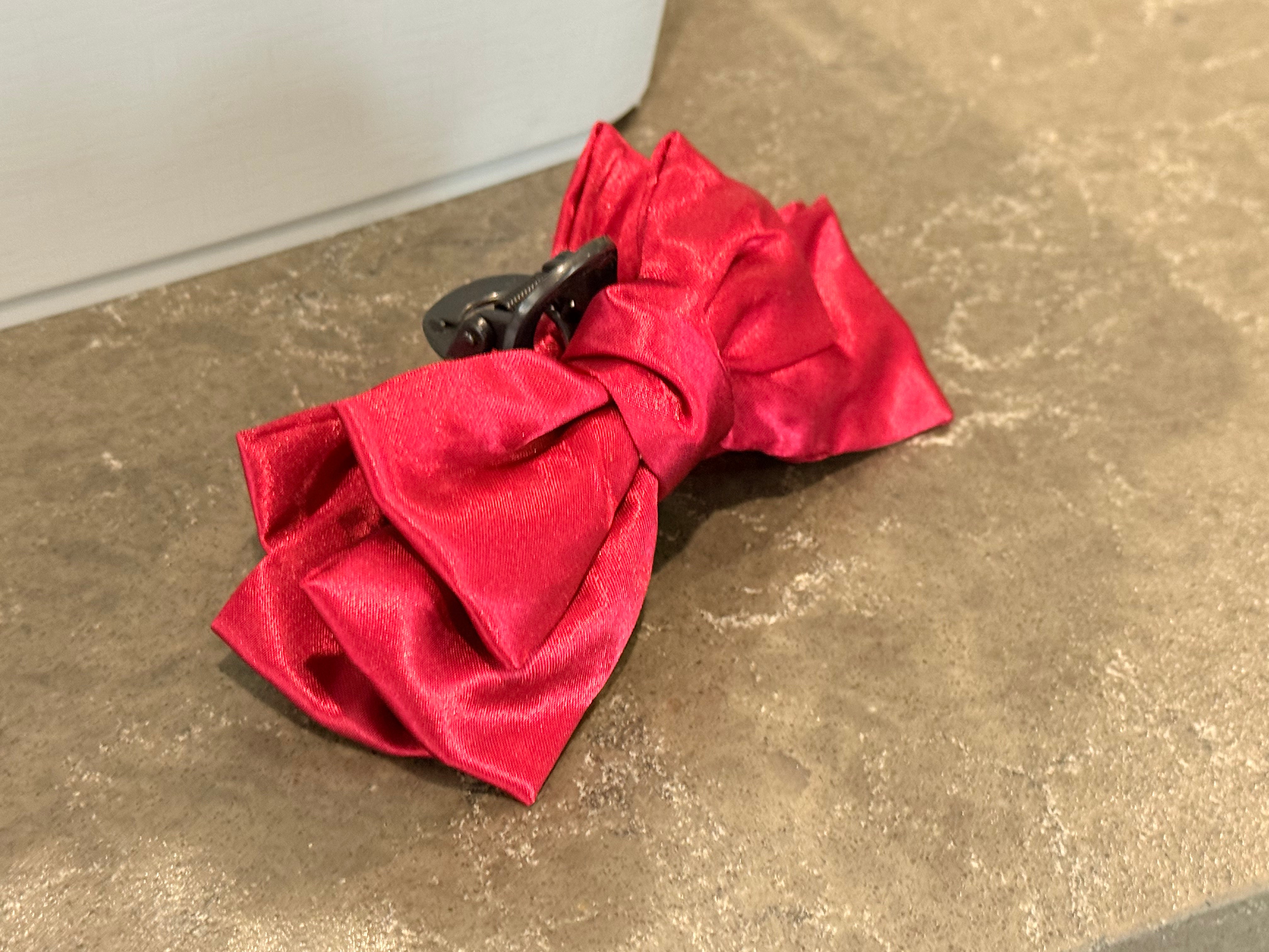 Fabric Bow Hair Claw- large-How Cute is That? Boutique