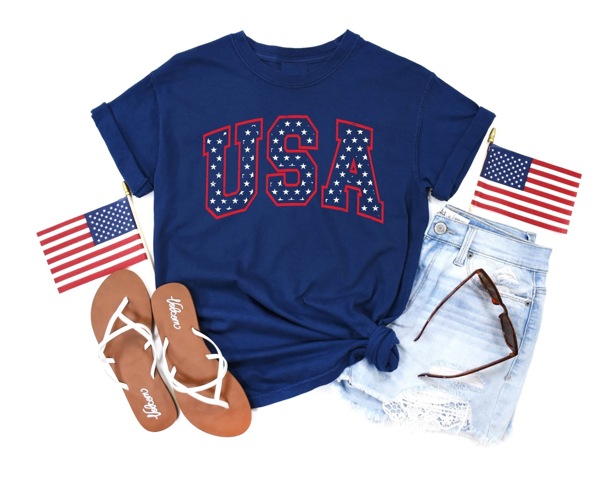 USA Tshirt in Navy-How Cute is That? Boutique
