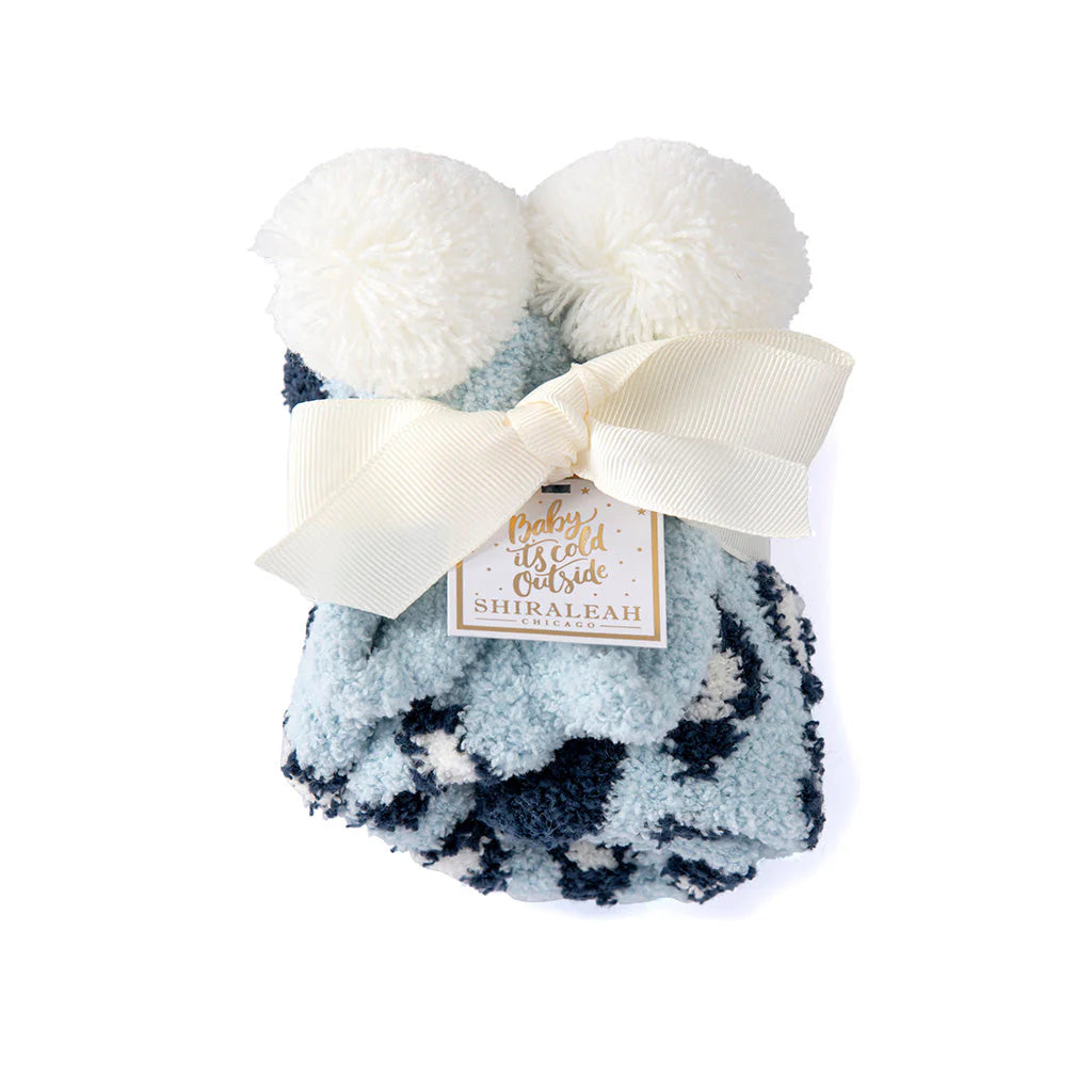 Shiraleah Alma home socks- blue leopard