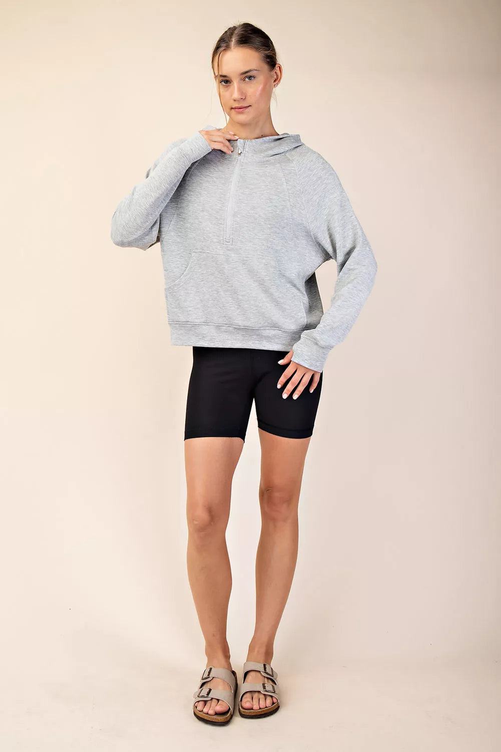 Quarter Zip Hoodie Jacket-How Cute is That? Boutique
