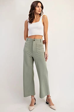 Patch POCKET STRAIGHT LEG PANTS-How Cute is That? Boutique