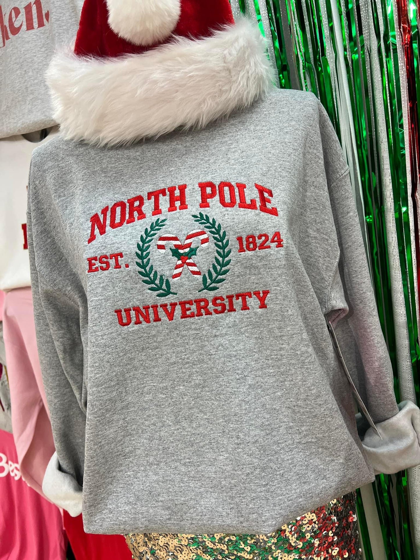 North Pole University Embroidered Sweatshirt