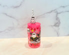 16oz Brewing Up Trouble Halloween acrylic tumbler with ghost straw topper and patterned straw on marble background