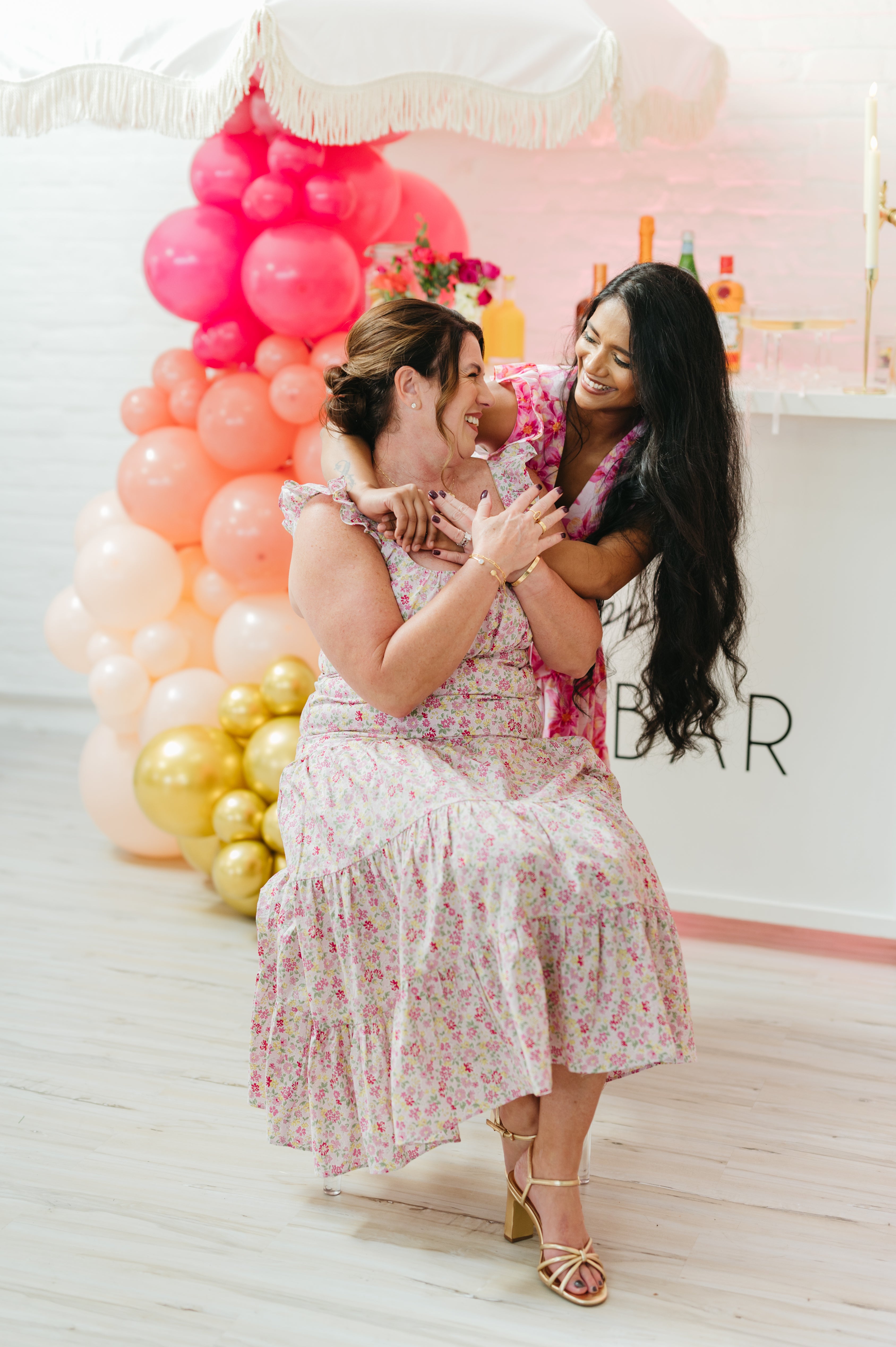 FLORAL PRINT MIDI DRESS WITH SIDE SLIT-How Cute is That? Boutique