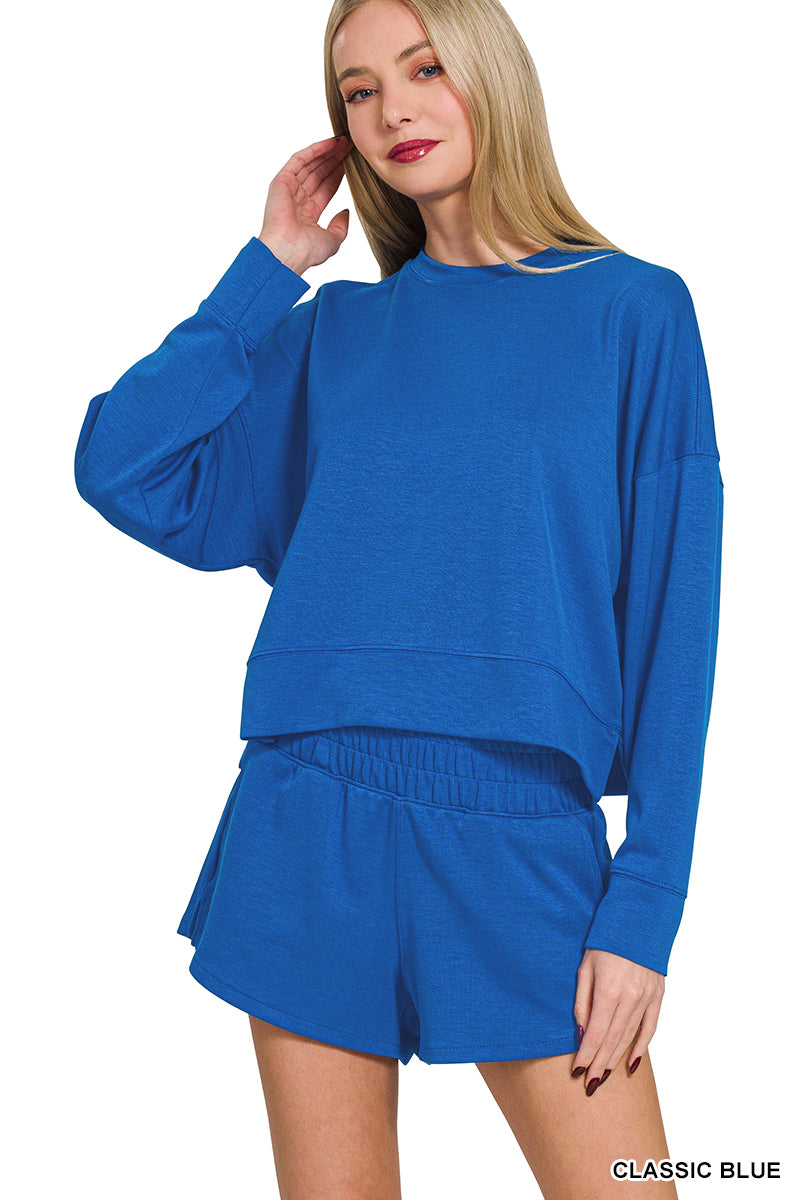 SCUBA LONG SLEEVE SWEATSHIRTS & SHORTS SET-How Cute is That? Boutique