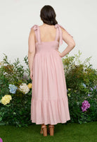 Scallop Eyelet Trim Tie Strap MIDI Dress- Plus-How Cute is That? Boutique