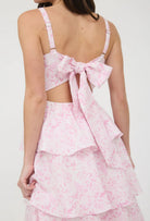 FLORAL BACK TIERED RUFFLE TIERED MAXI DRESS-How Cute is That? Boutique