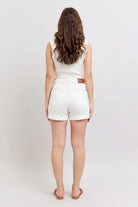 Hi Waisted White Denim Judy Blue Shorts-How Cute is That? Boutique