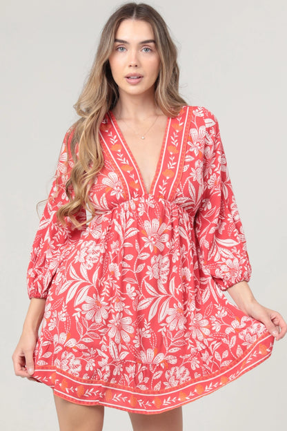 Red floral dress by Angie