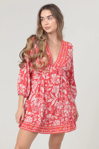 Red floral dress by Angie