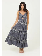 Smocked Bodice Vneck Maxi Dress by Angie-How Cute is That? Boutique