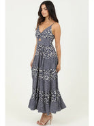 Smocked Bodice Vneck Maxi Dress by Angie-How Cute is That? Boutique