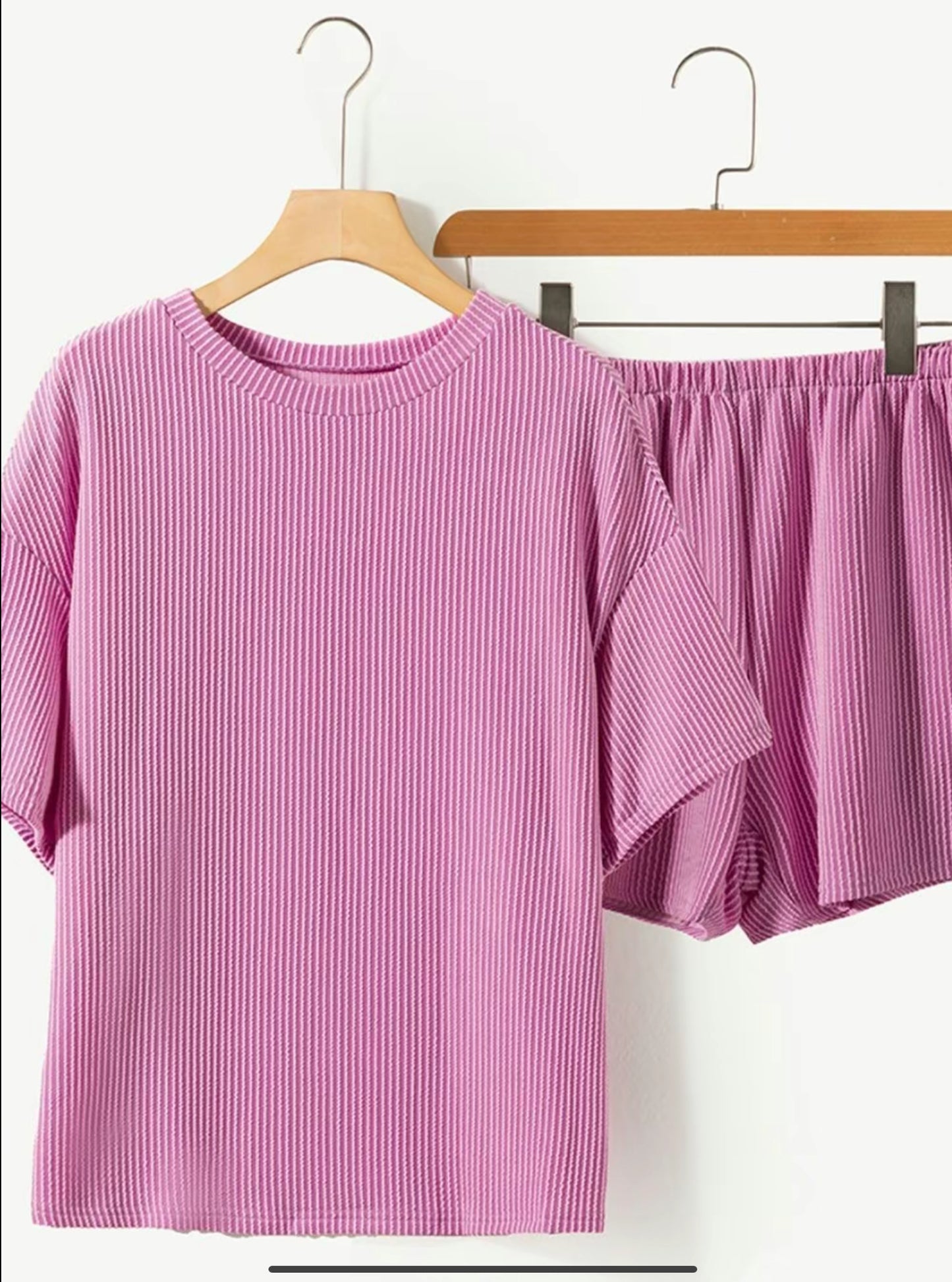Textured Tshirt and Short Set