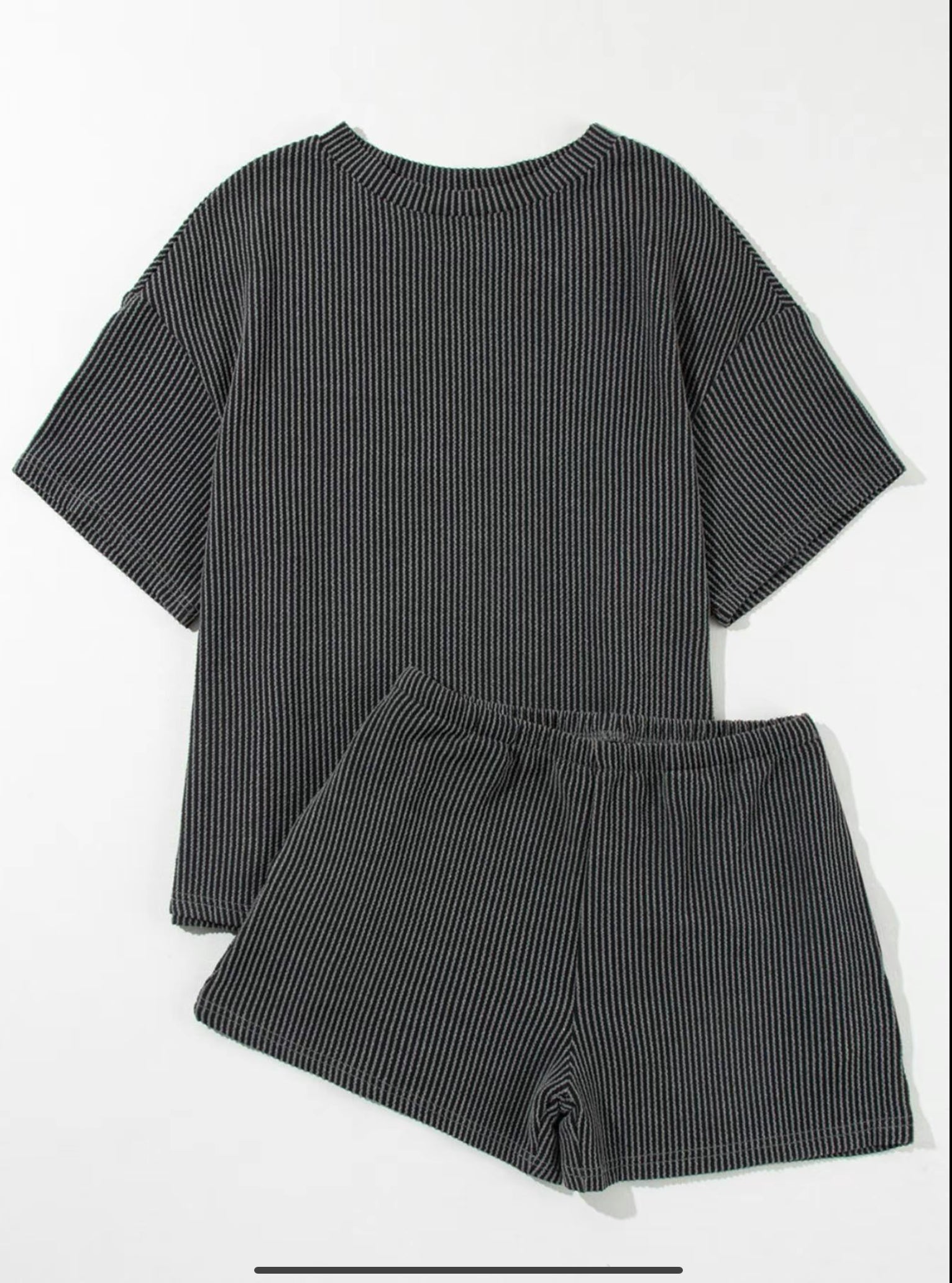 Textured Tshirt and Short Set-How Cute is That? Boutique