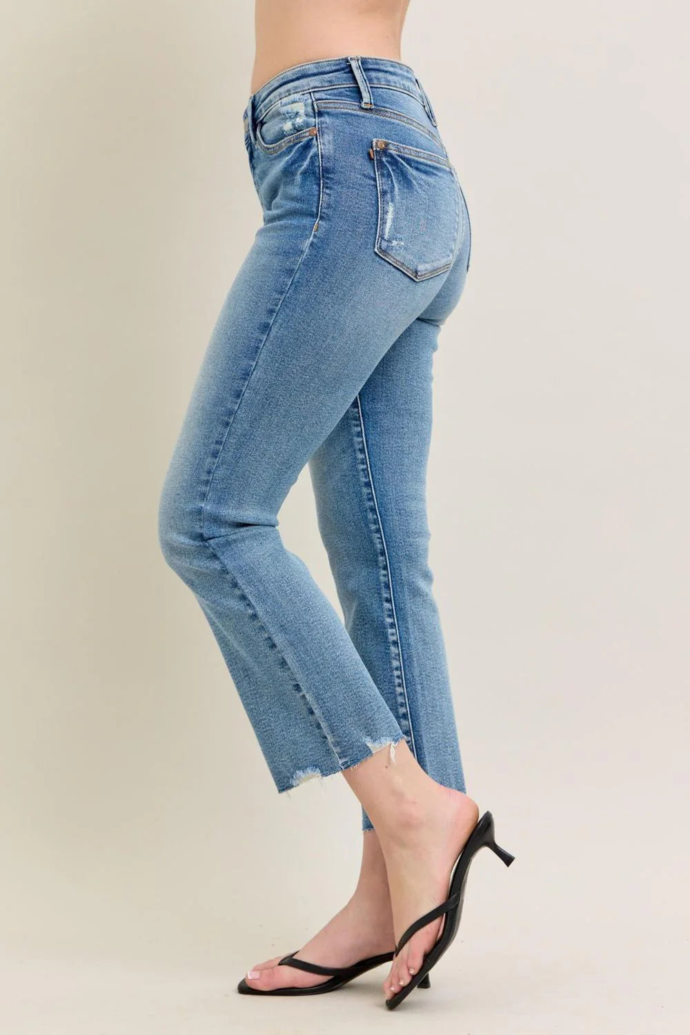 Judy Blue Highwaist Mid Rise Vintage Boyfriend Denim Jeans (Copy)-How Cute is That? Boutique