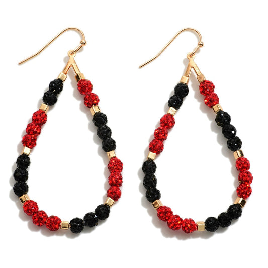 Rhinestone Encrusted Beaded Teardrop Earrings