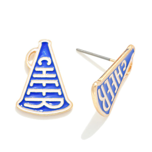 Game Day Mega Phone Cheer Stud Earrings