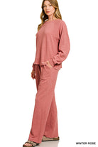 LONG SLEEVE & SWEATPANTS SET in Winter Rose-How Cute is That? Boutique
