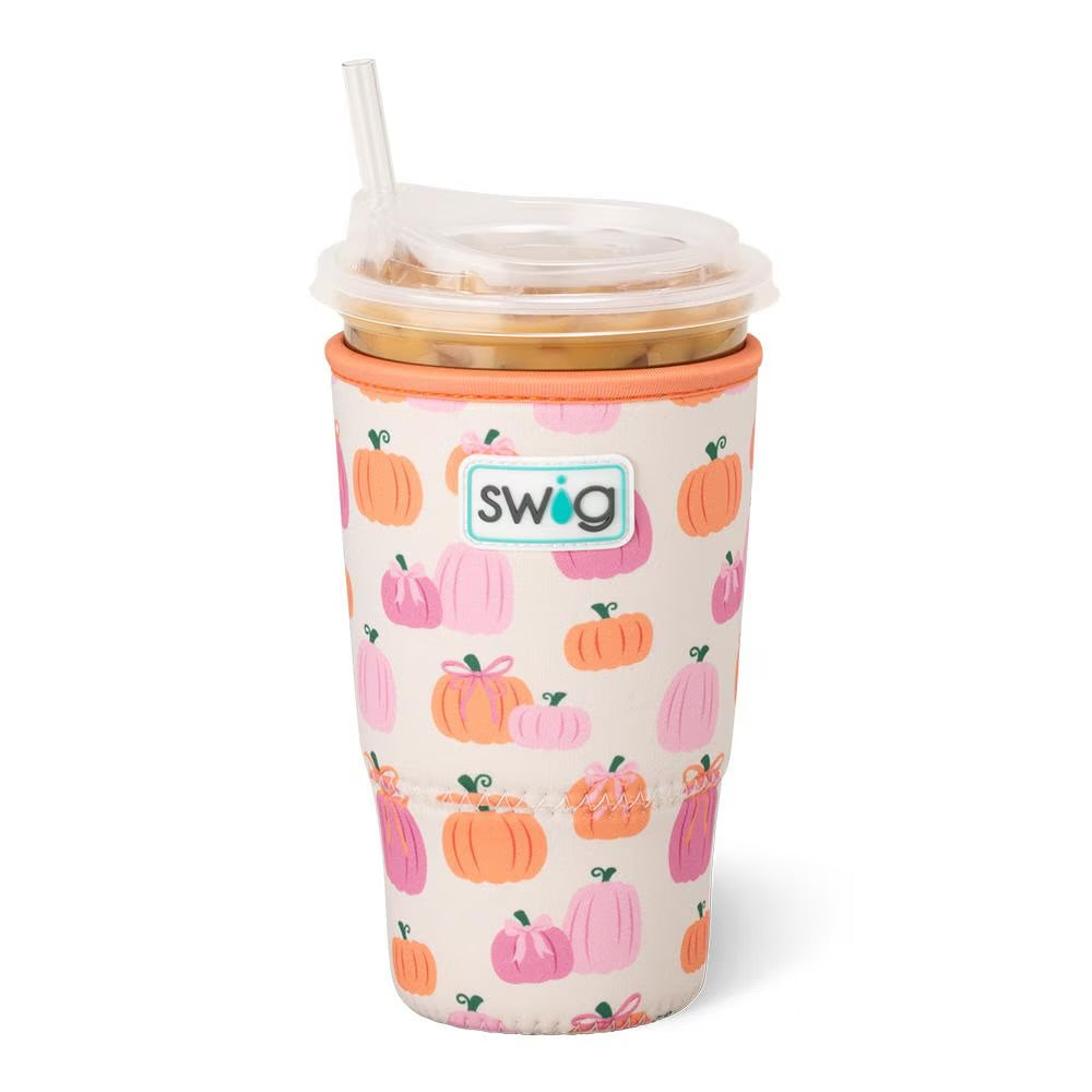 Pumpkins And Bows Iced Cup Coolie (Large)-How Cute is That? Boutique