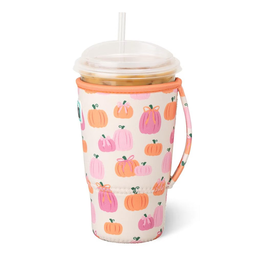 Pumpkins And Bows Iced Cup Coolie (Large)-How Cute is That? Boutique