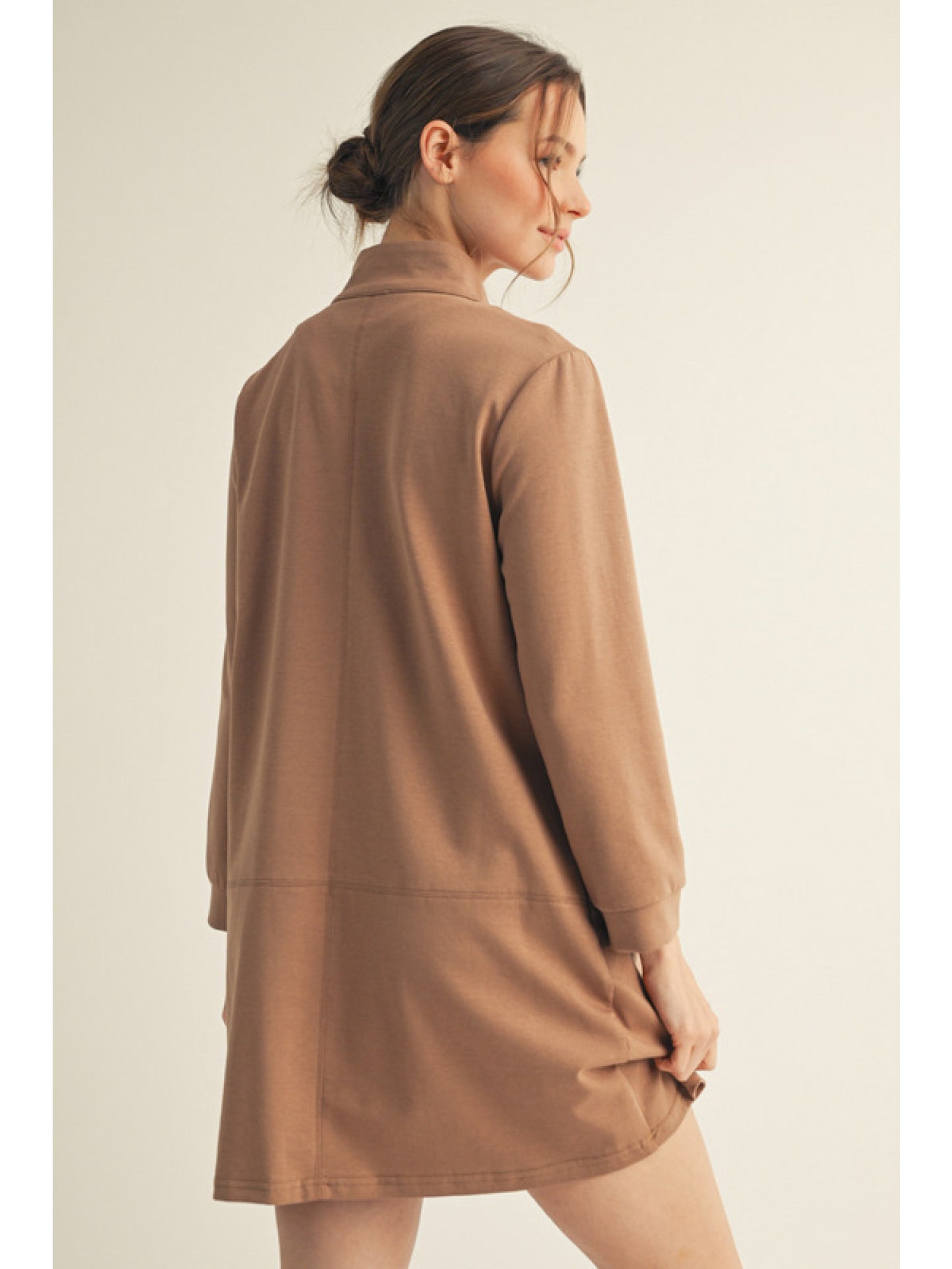 Collared Dress with pockets in Mocha