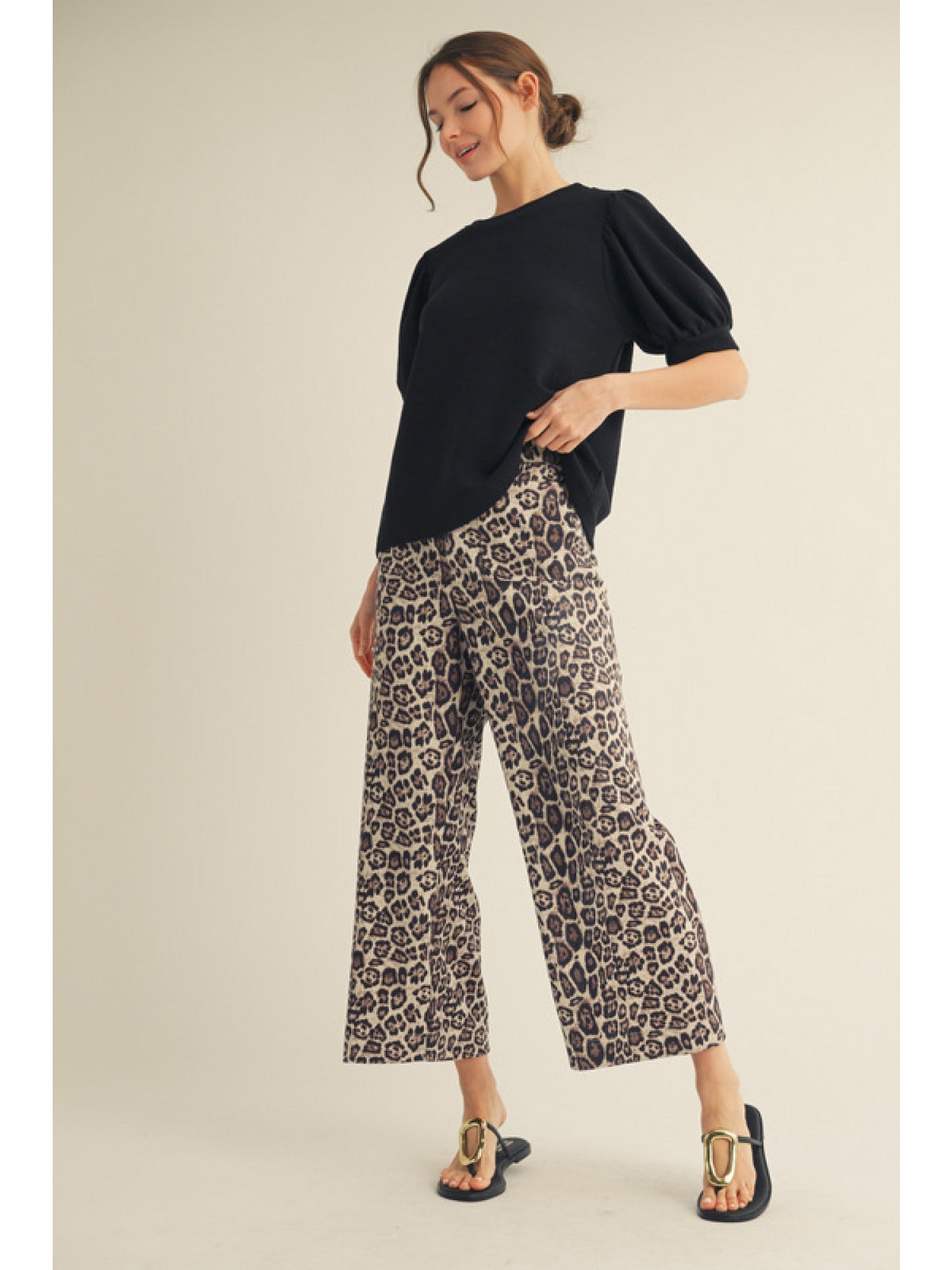 Wide Leg Leopard Pants