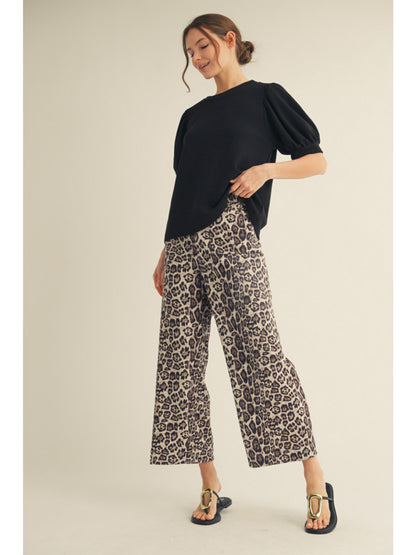 Wide Leg Leopard Pants