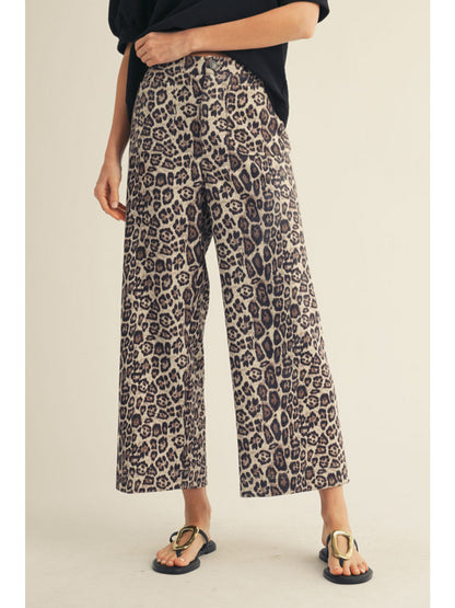 Wide Leg Leopard Pants