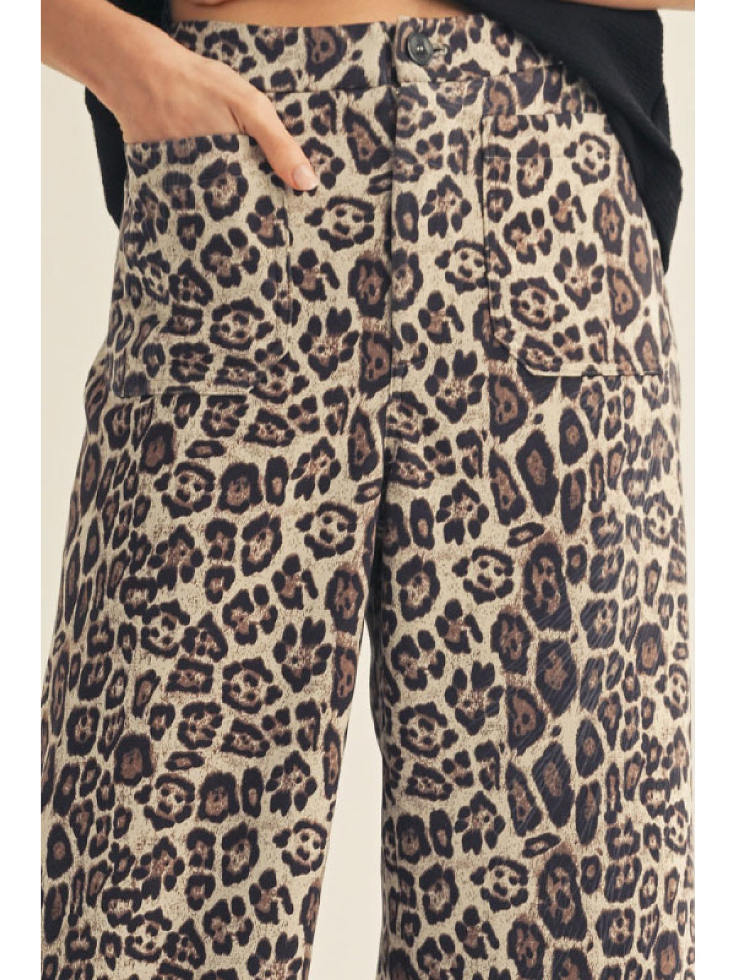 Wide Leg Leopard Pants
