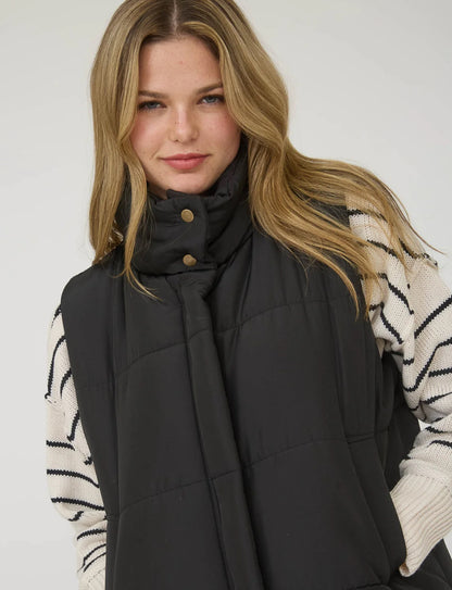 SOLID ZIP UP PUFFER VEST