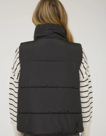 SOLID ZIP UP PUFFER VEST