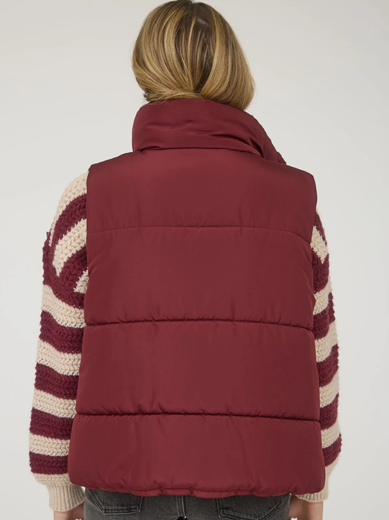 SOLID ZIP UP PUFFER VEST